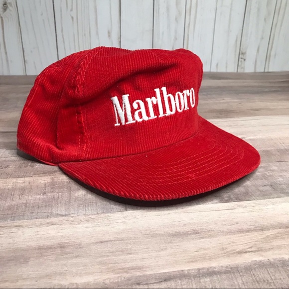 Vintage Corduroy Marlboro Snapback Hat 